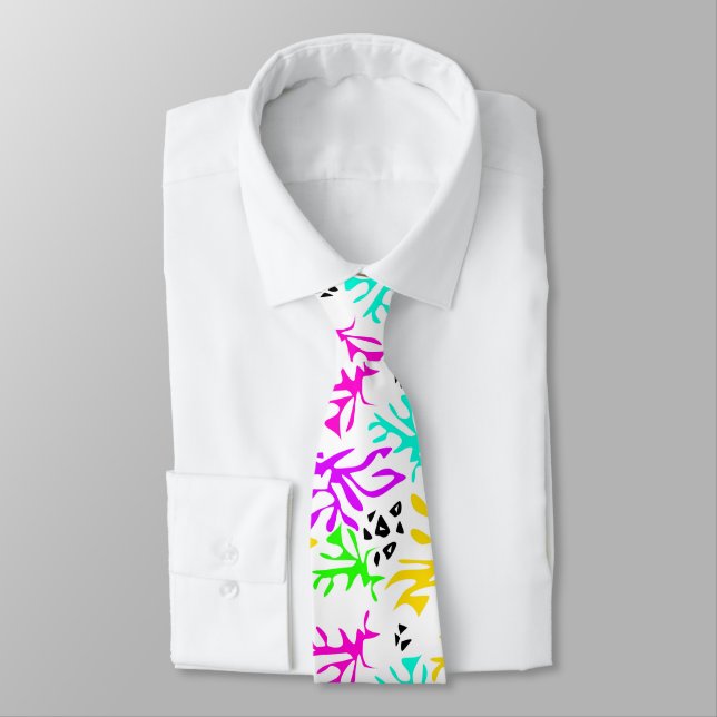 Abstract multicolored neon pattern  tie (Tied)