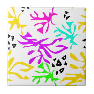 Abstract multicolored neon pattern  tile
