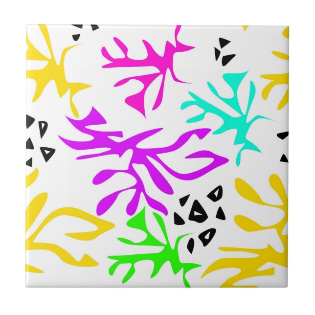 Abstract multicolored neon pattern  tile (Front)