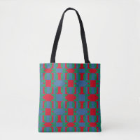 Abstract Multicolored Pattern Blue and Red Squares