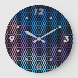 Abstract, multicolored pattern, mesh pattern, lace large clock