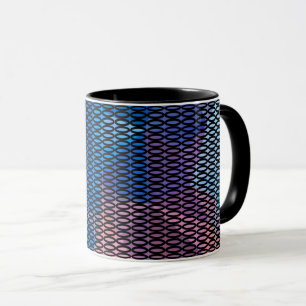 Abstract, multicolored pattern, mesh pattern, lace mug