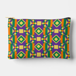 Abstract Multicolored Pattern with Diamonds Accessory Pouch