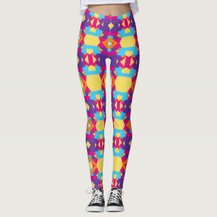 Abstract Multicolored Pattern with Diamonds Leggings
