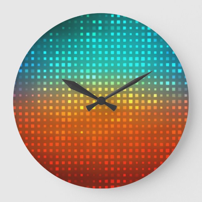 Abstract multicolored soccer, artistic lights. large clock (Front)