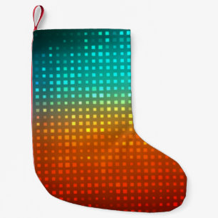 Abstract multicolored soccer, artistic lights. small christmas stocking