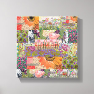 Abstract Multiple Flowers 2 Stretched Canvas Print