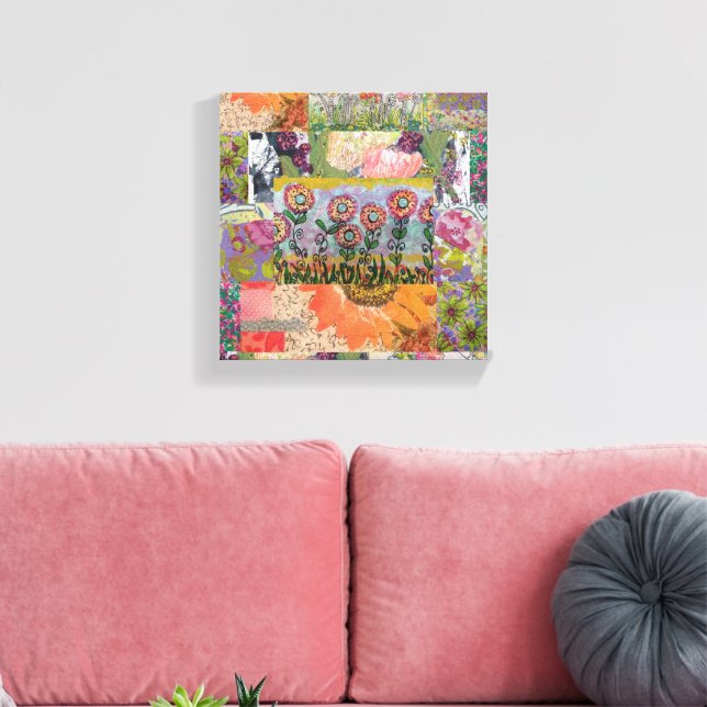 Abstract Multiple Flowers 3 Canvas Print (Insitu(LivingRoom))