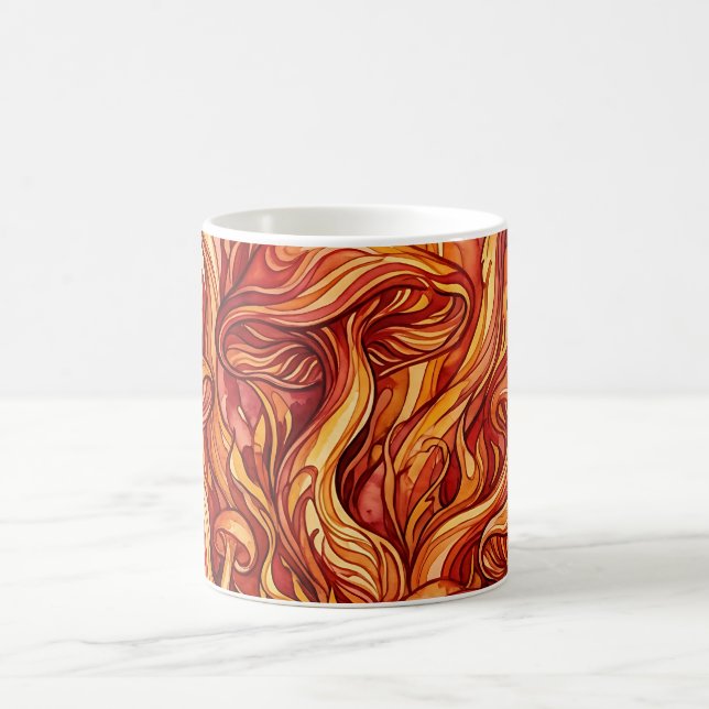 Abstract Mushroom Red Watercolor Coffee Mug (Center)