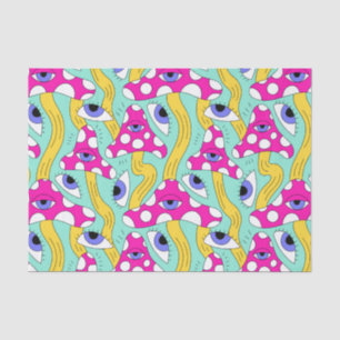 Abstract Mushroom with Eyes Pattern Decoupage Tissue Paper