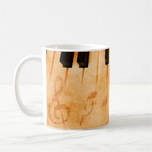 Abstract music background - Keyboard and musical n Coffee Mug