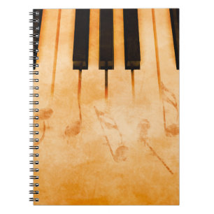 Abstract music background - Keyboard and musical n Notebook