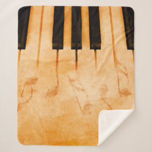 Abstract music background - Keyboard and musical n Sherpa Blanket
