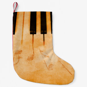 Abstract music background - Keyboard and musical n Small Christmas Stocking