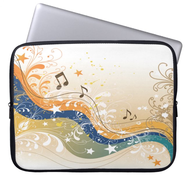 Abstract Music Background Laptop Sleeve (Front)