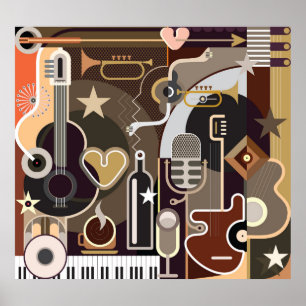 Abstract Music background Poster