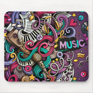 Abstract Music design pattern Mouse Mat