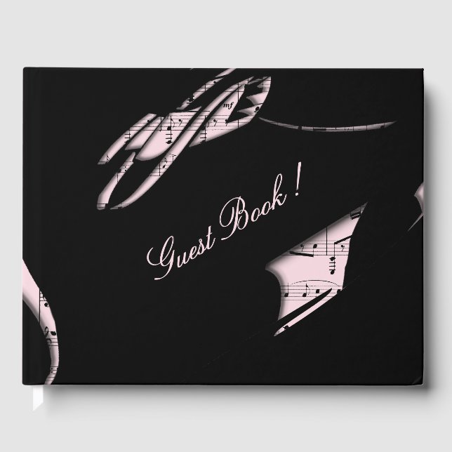 Abstract Music Guest Book Pink (Front)