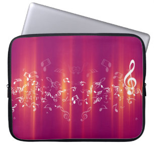 Abstract Music Notes Background Laptop Sleeve