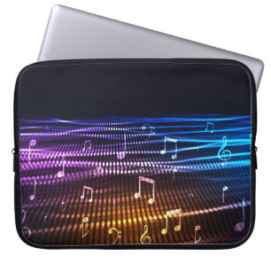 Abstract Music Notes Background Laptop Sleeve