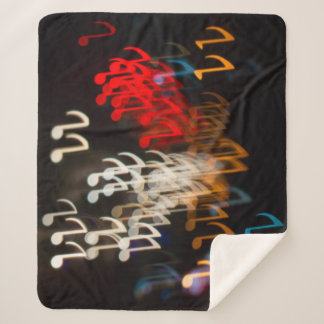Abstract music notes: lights bokeh background sherpa blanket