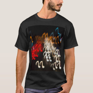 Abstract music notes: lights bokeh background T-Shirt