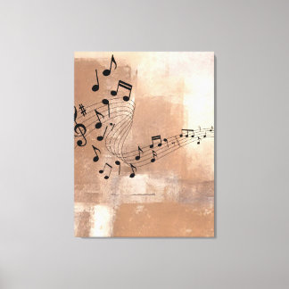 Abstract Music Notes Stretched Canvas Print