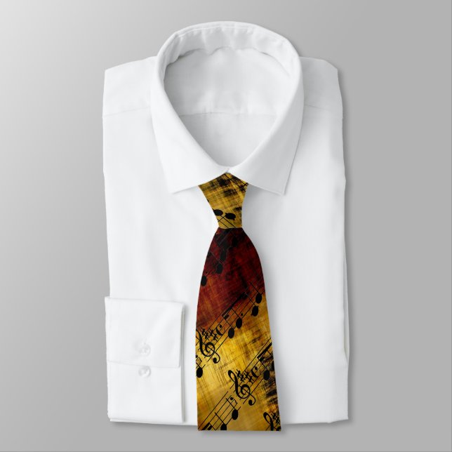 Abstract Music Notes Tie (Tied)