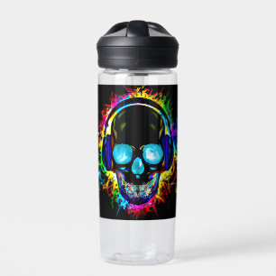 Abstract Music Skull Rock Colourful Electric Loud  Water Bottle