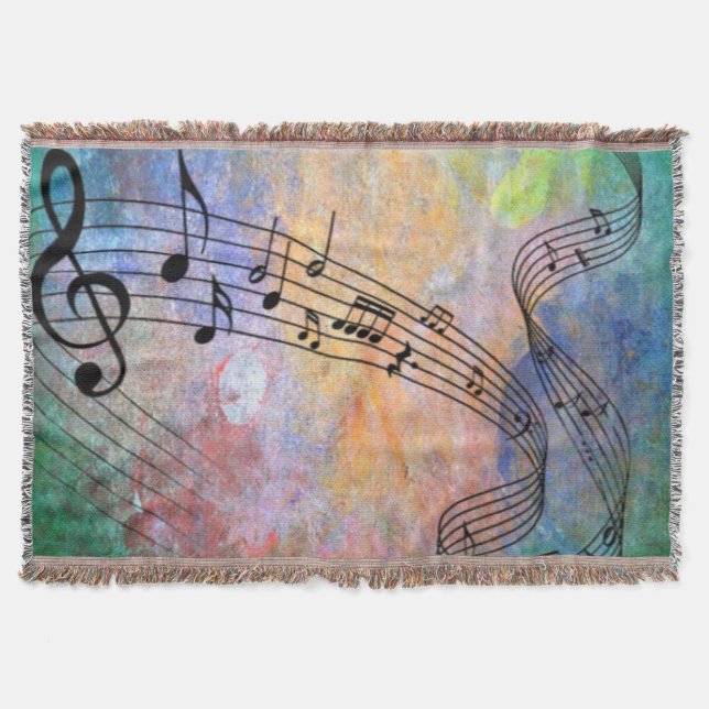 abstract music throw blanket (Front)