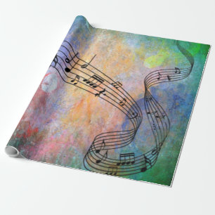 abstract music wrapping paper