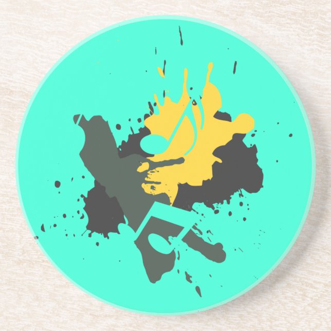 Abstract Musical Notes Coaster (Front)
