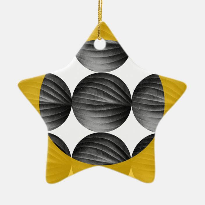 Abstract Mustard Yellow and Grey Christmas Ornament Zazzle.co.uk