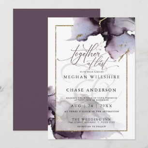 Abstract Muted Amethyst Heather Purple Wedding Inv Invitation
