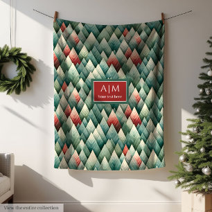 Abstract muted colors Christmas trees blanket