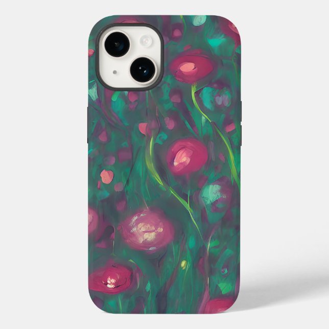Abstract muted red roses  Case-Mate iPhone case (Back)