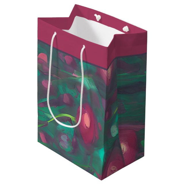 Abstract muted red roses  medium gift bag (Front Angled)