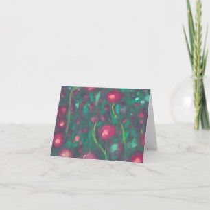 Abstract muted red roses note card