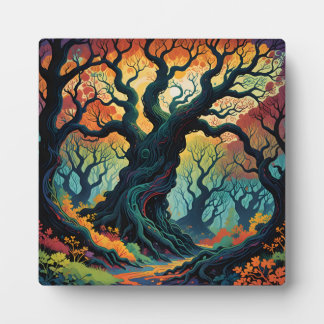 Abstract Mystical Trees Plaque