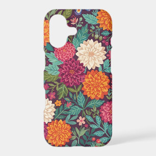 Abstract Naive Dahlias Butterflies iPhone Cases