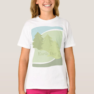 Abstract natural landscape with fir trees and sky T-Shirt