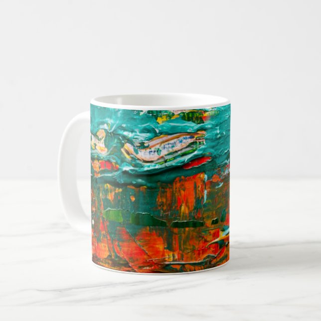 Abstract Natural Paint Pattern Coffee Mug (Front Left)
