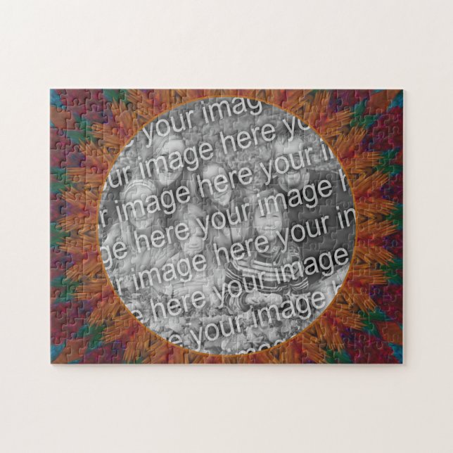 Abstract Nature Art Frame Create Your Own Photo Jigsaw Puzzle (Horizontal)