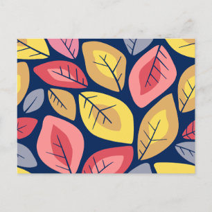 Abstract Nature Colored Leaves Postcard