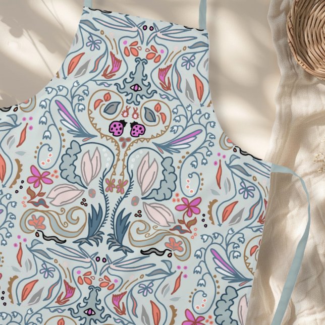 Abstract Nature Illustrated All-over Pattern Apron (Creator Uploaded)