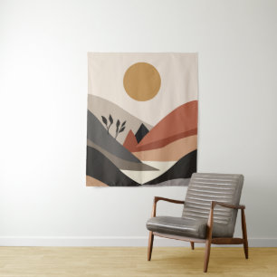 Abstract nature landscape tapestry
