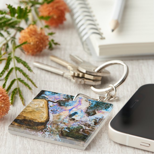 abstract nature still water key ring (Front Right)