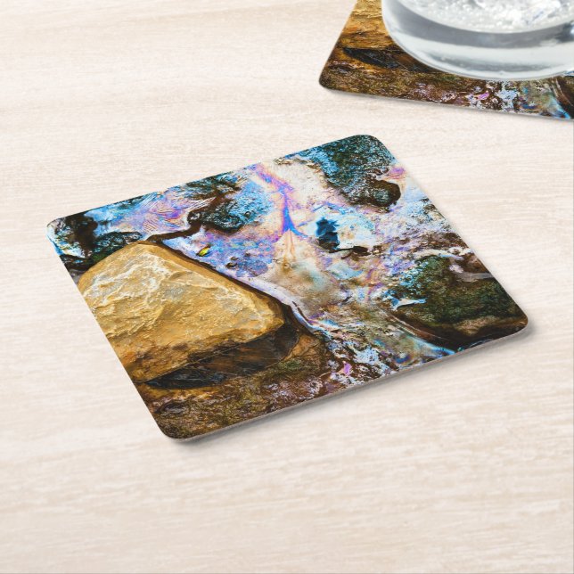 abstract nature still water square paper coaster (Angled)
