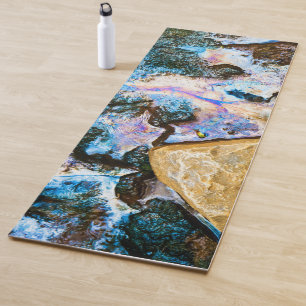 abstract nature still water yoga mat