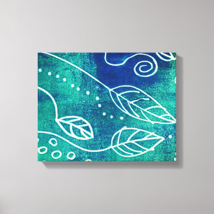 abstract nature  wall art  blue wrapped canvas